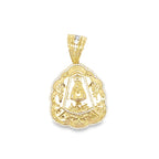 14K Yellow Gold Caridad Del Cobre Pendant 8.6Dwt