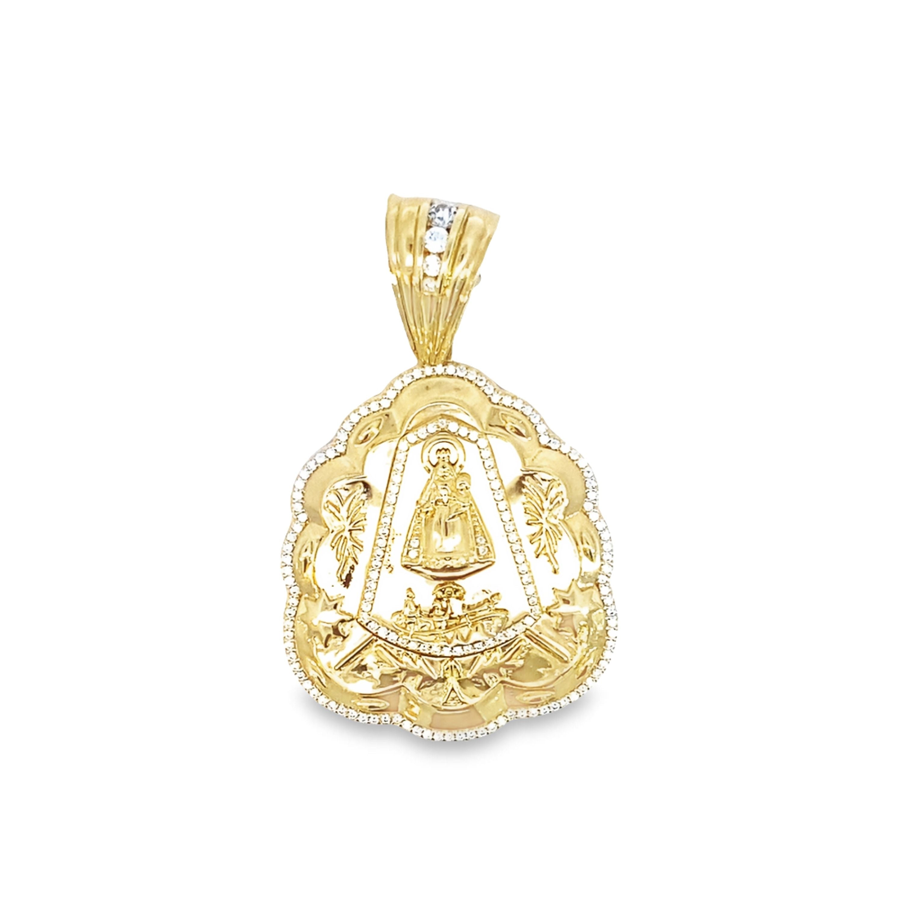 14K Yellow Gold Caridad Del Cobre Pendant 8.6Dwt