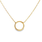 14K Yellow Gold Circle Necklace 18In 0.5Dwt