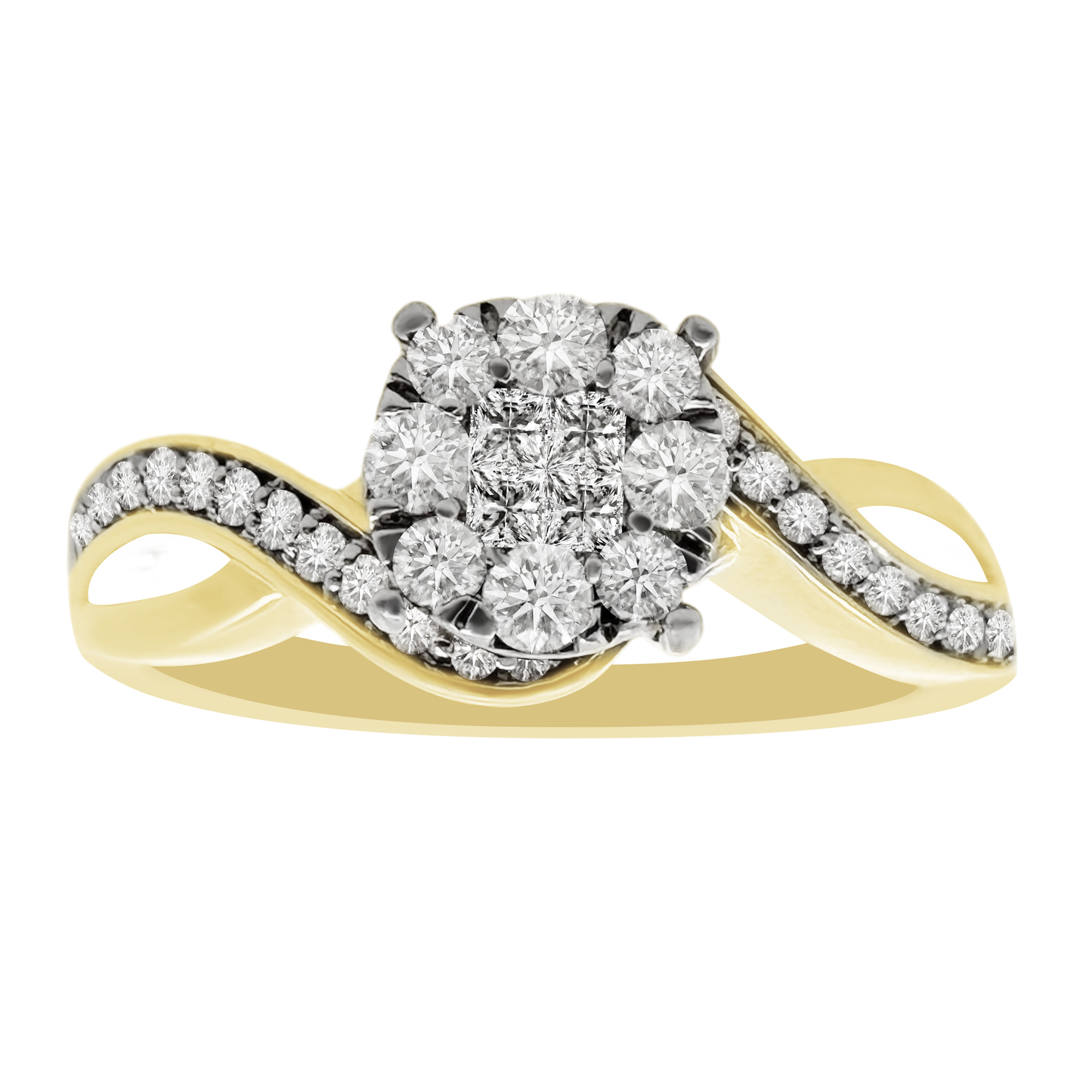 0.40Ctw 10K Yellow Gold Diamond Engagement Ring Size 7 2.4Dwt