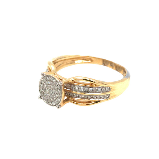 0.18Ctw 18K Yellow Gold Diamond Engagement Ring Size 7