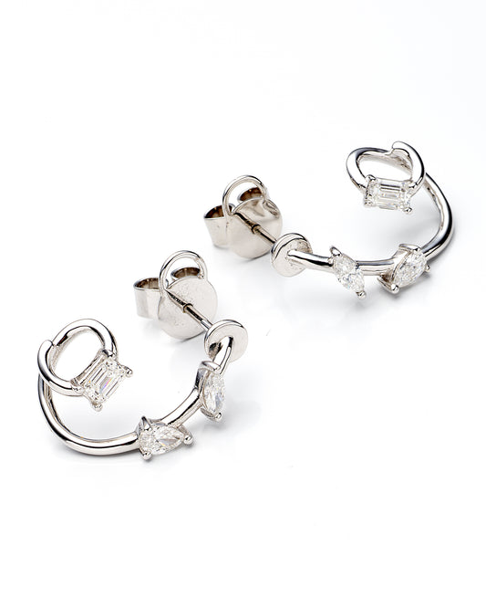 18K White Gold Diamond Earrings 2.1Dwt