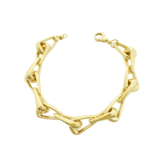 14K Yellow Gold Ladies Fancy Link Bracelet 7.5In 10.5Dwt