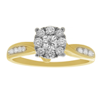 0.27Ctw 10K Yellow Gold Diamond Engagement Rings Size 7 1.3Dwt