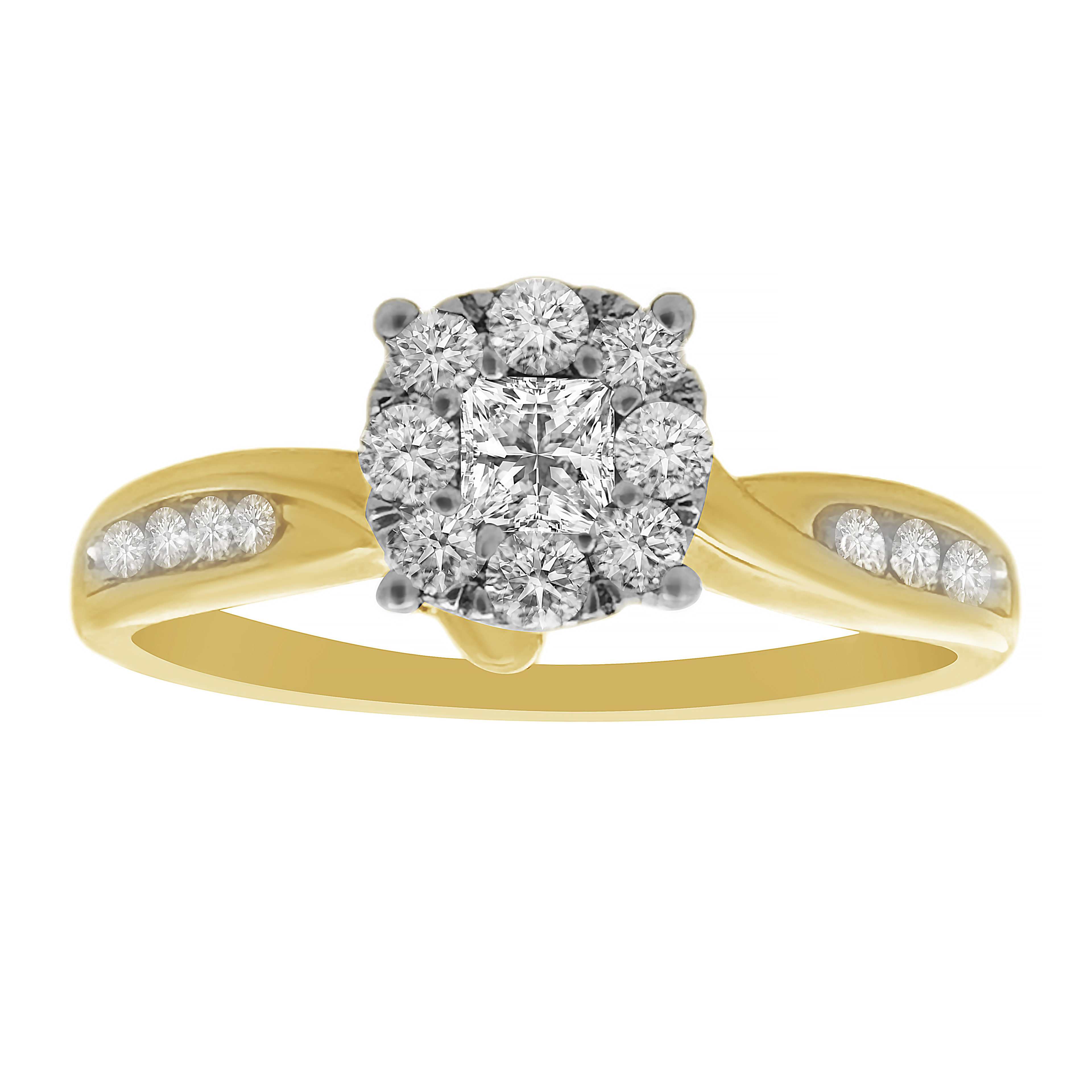 0.27Ctw 10K Yellow Gold Diamond Engagement Rings Size 7 1.3Dwt