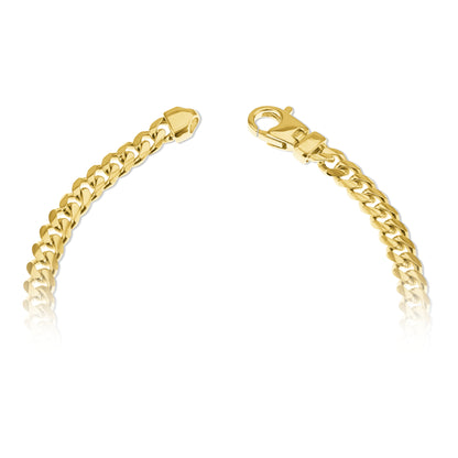 10K Yellow Gold Lobster Clasp Cuban Link Bracelet 3.5Mm 8In 5.2Dwt