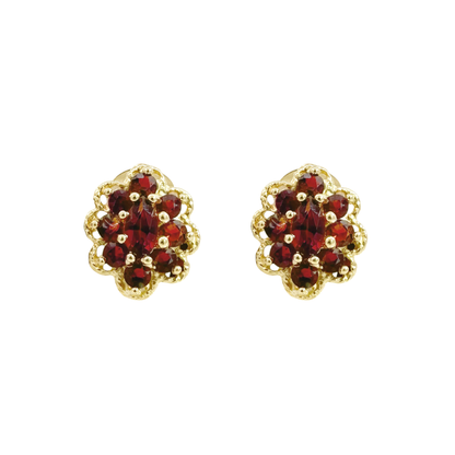 10K Yellow Gold Garnet Earrings 3.6Dwt