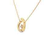 14K Yellow Gold Ladies Cz Pendant Necklace 18In