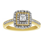 0.45Ctw 10K Two Tone Diamond Engagement Ring Size 7 1.9Dwt