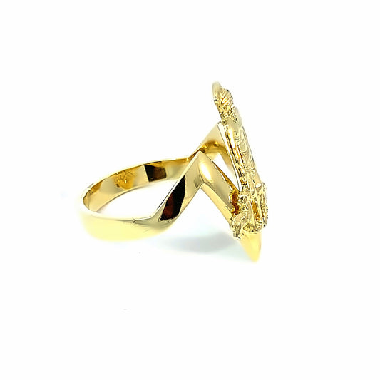 18K Yellow Gold San Lazaro Ring Size 11.5 6.0Dwt
