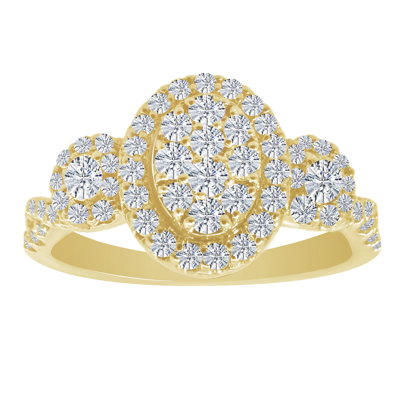 0.55Ctw 14K Yellow Gold Diamond Engagement Ring Size 7 2.3Dwt