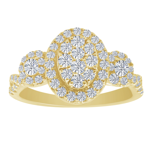 0.55Ctw 14K Yellow Gold Diamond Engagement Ring Size 7 2.3Dwt