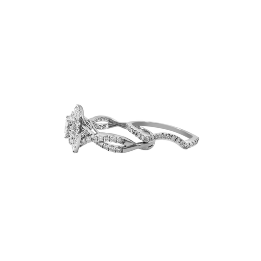 10K Yellow Gold Moiss & Diamond Wedding Set Ring Size 7 5.5Dwt