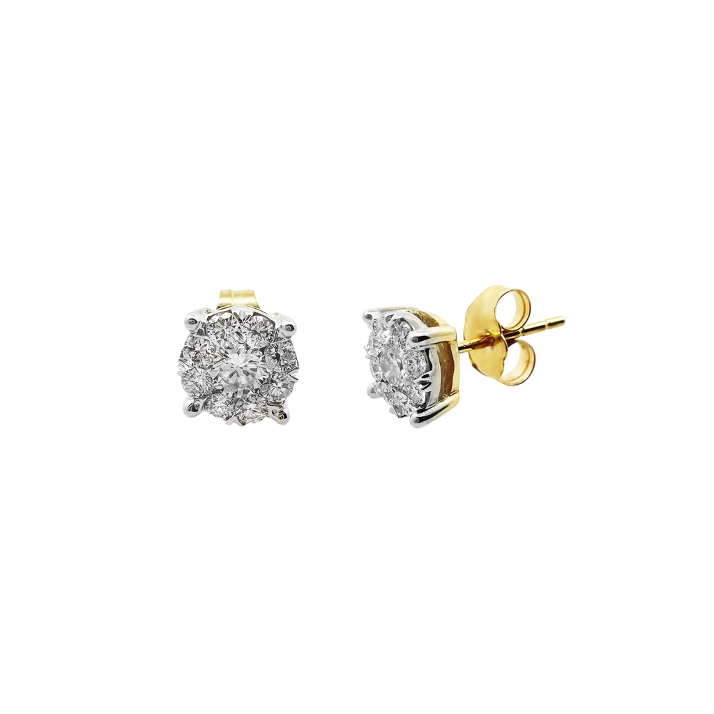1/4Ctw 14K Yellow Gold Diamond Stud Earrings 0.6Dwt
