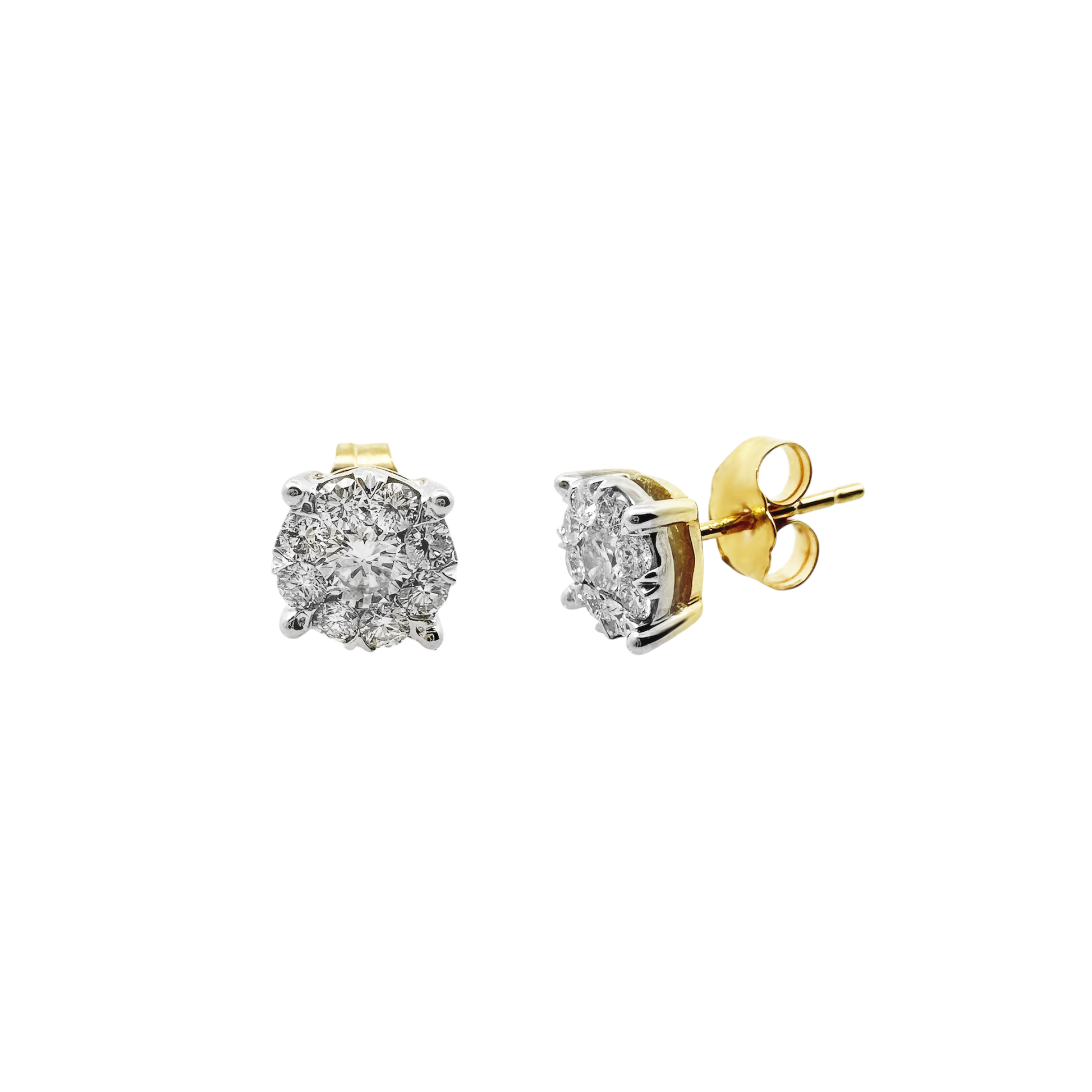 1/4Ctw 14K Yellow Gold Diamond Stud Earrings 0.6Dwt