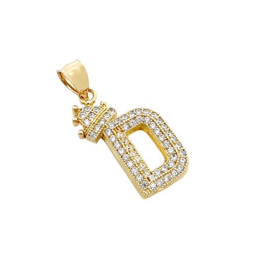 10K Yellow Gold Cz Initial "D" Pendant 1.9Dwt