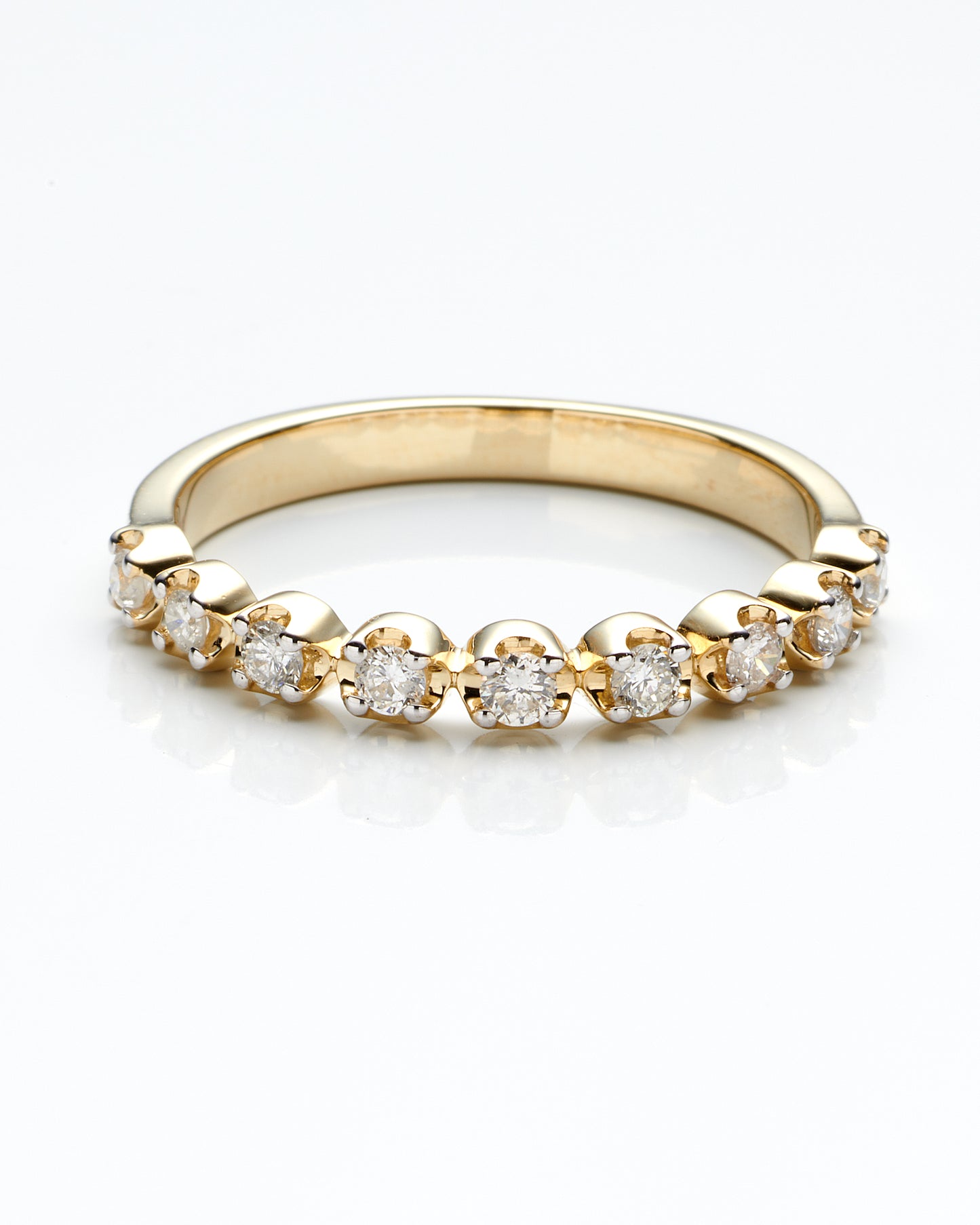 0.25Ctw 10K Yellow Gold Diamond Wedding Band Size 7  1.2Dwt