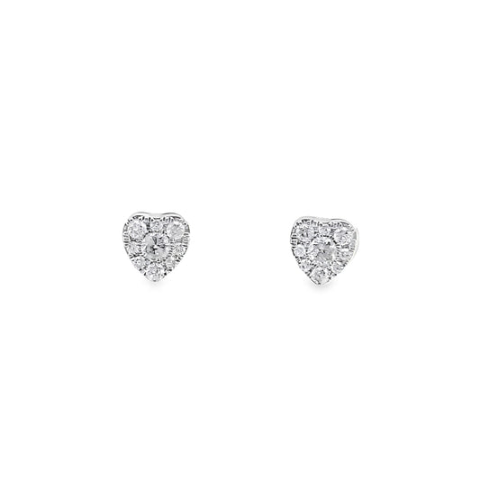 0.50Ctw 10K Yellow Gold Heart Diamond Stud Earrings