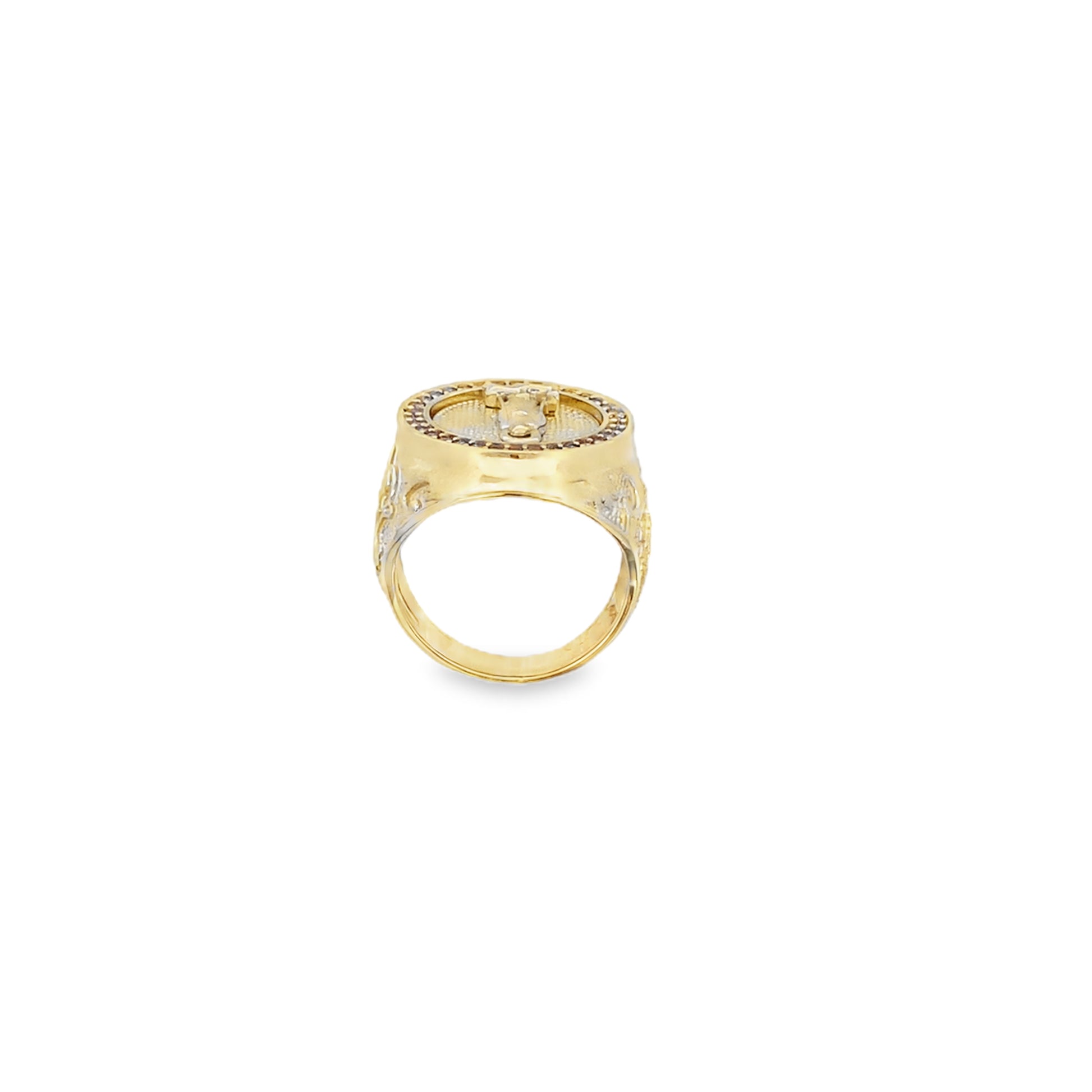 10K Yellow Gold San Lazaro Ring W/Amethyst Stones Size 11 8.1Dwt