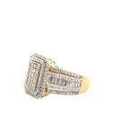 1.00Ctw 10K Yellow Gold Diamond Fashion Ring Size 7 2.3Dwt