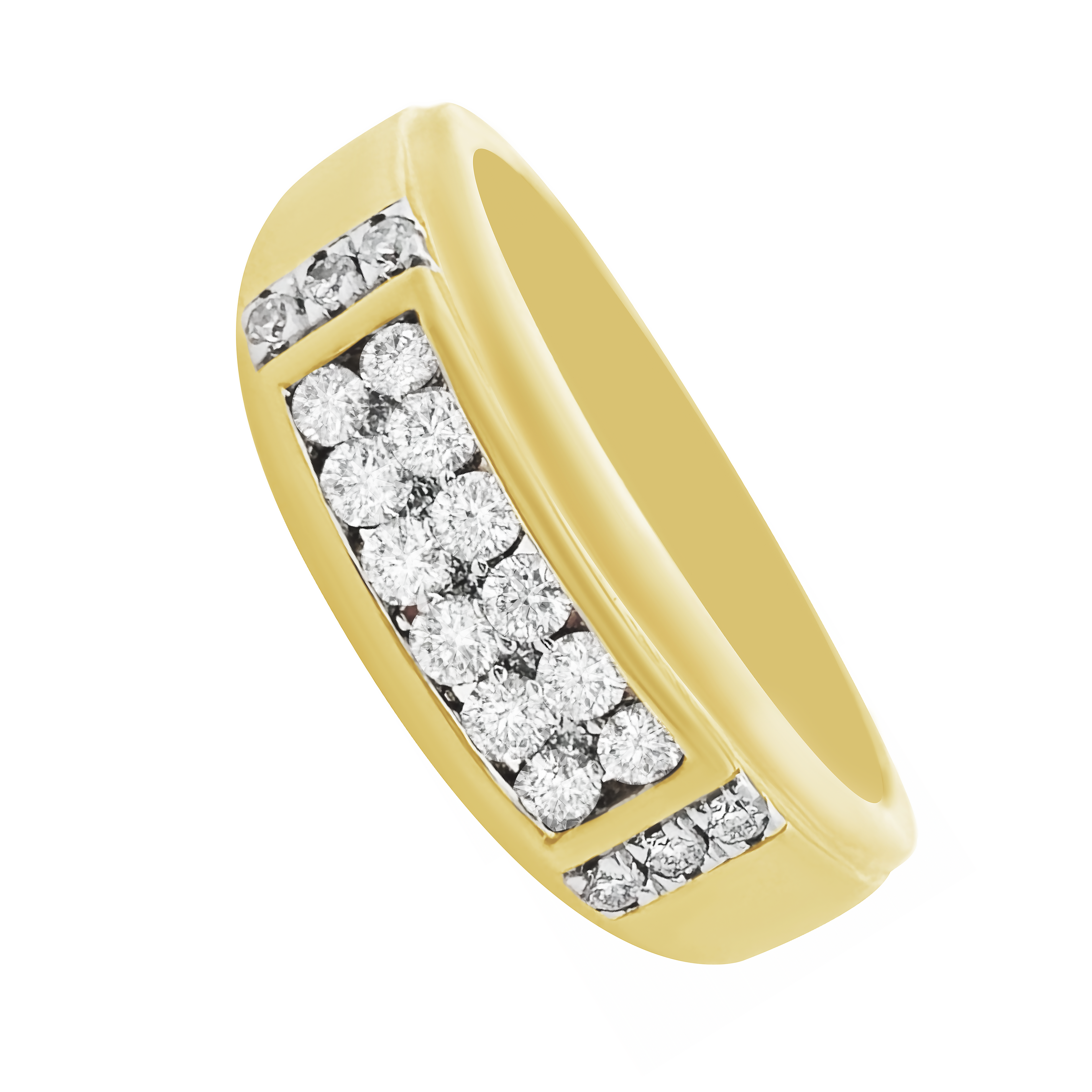 0.55Ctw 10K Yellow Gold Diamond Wedding Band Size 10 3.1Dwt