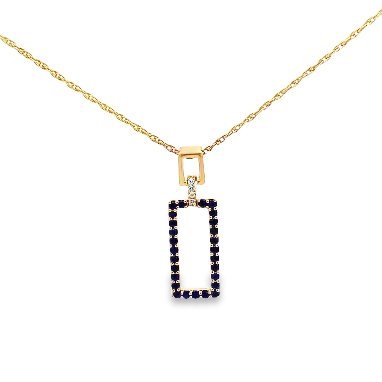 0.48 Sard/0.02 Ctw Dird 14K Yellow Gold Sapphire & Dia Pendant 1.3Dwt