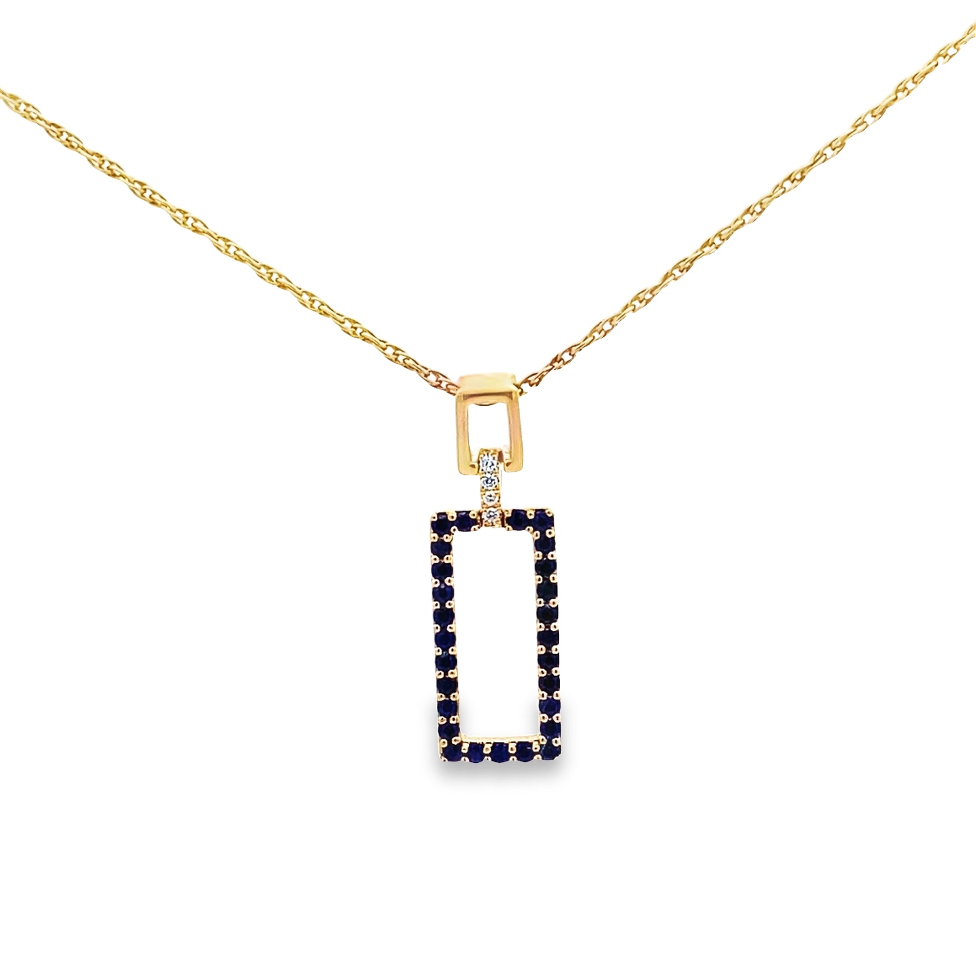 0.48 Sard/0.02 Ctw Dird 14K Yellow Gold Sapphire & Dia Pendant 1.3Dwt