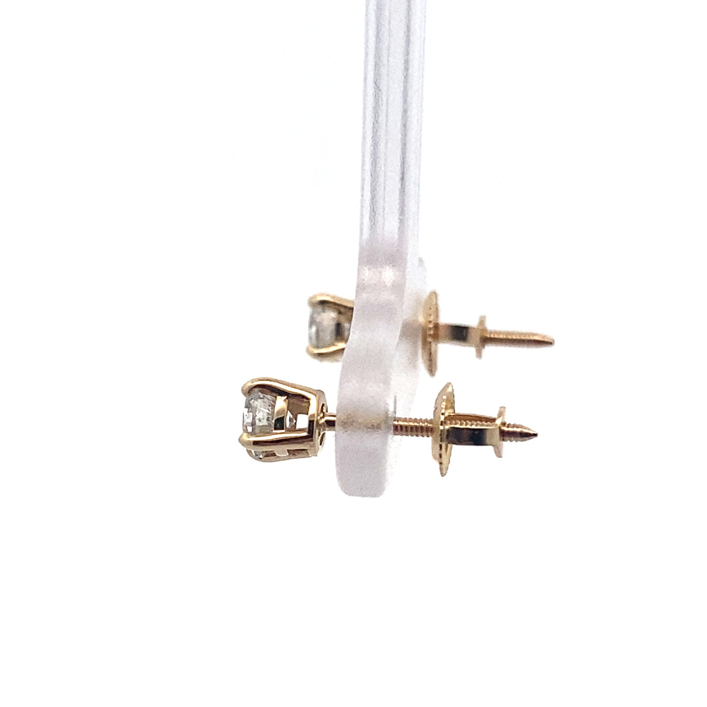 0.50Ct 14K Yellow Gold  Diamond Solitaire Stud Earrings

F