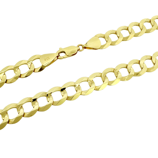 10K Yellow Gold Italian Curb Link Chain 8Mm 21In 18.6Dwt