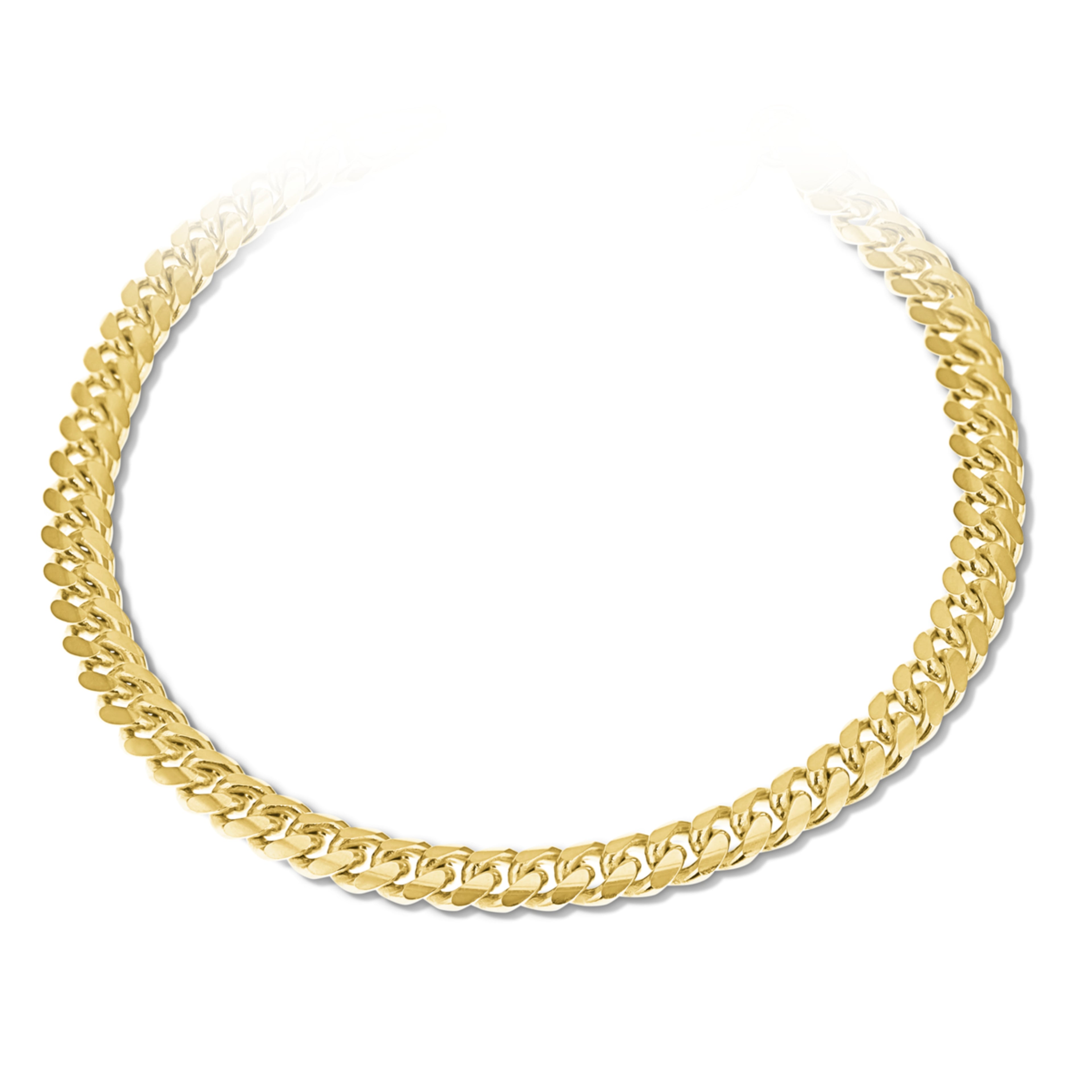 14K Yellow Gold Triple Clasp Cuban Link Bracelet 3Mm 8In 4.2Dwt