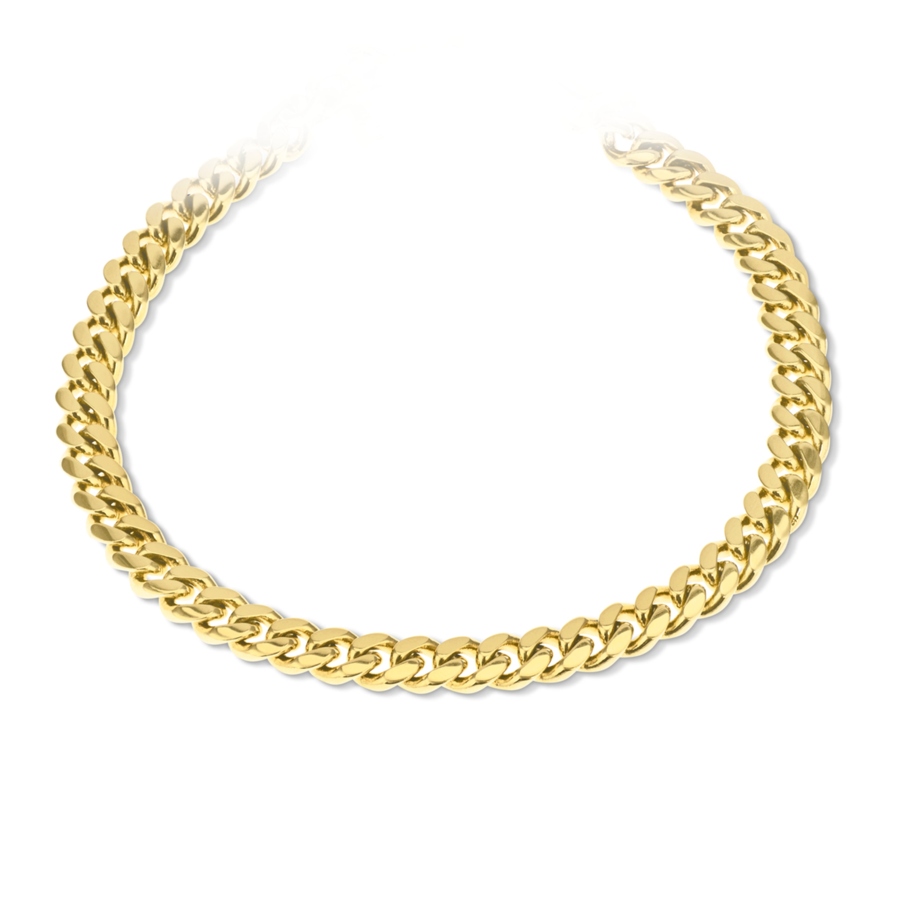 10K Yellow Gold Triple Clasp Cuban Link Bracelet 7Mm 8.5In 19.6Dwt/30.5G