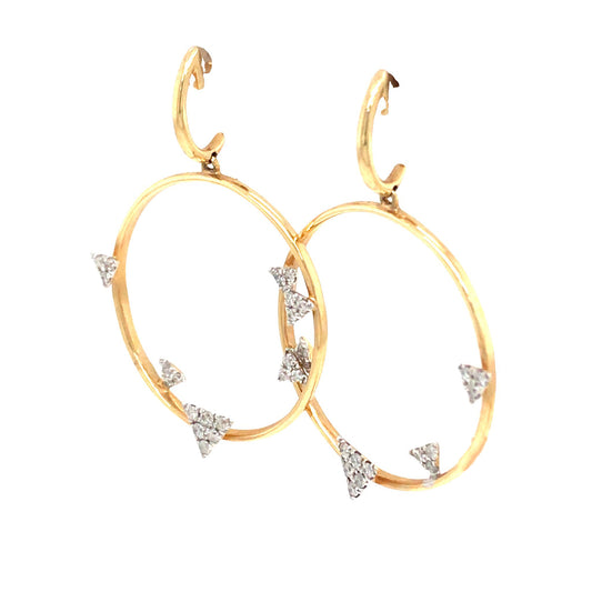 (Uj2)0.19Ctw 14K Yellow Gold Diamond Earrings 2.3Dwt