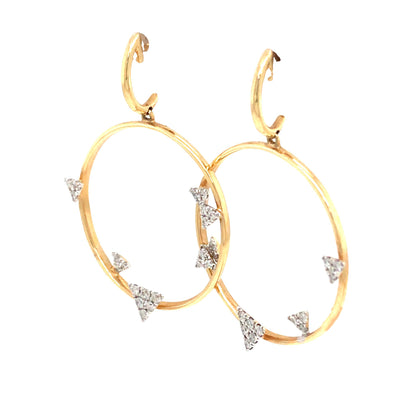 0.19Ctw 14K Yellow Gold Diamond Earrings 2.3Dwt