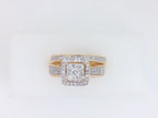 0.75Ctw 14K Yellow Gold Square Diamond Bridal Set Size 7 3.3
