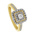 0.45Ctw 10K Two Tone Diamond Engagement Ring Size 7 1.9Dwt