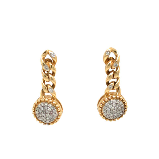 0.18Ctw 14K Yellow Gold Diamond Earrings 2.1Dwt