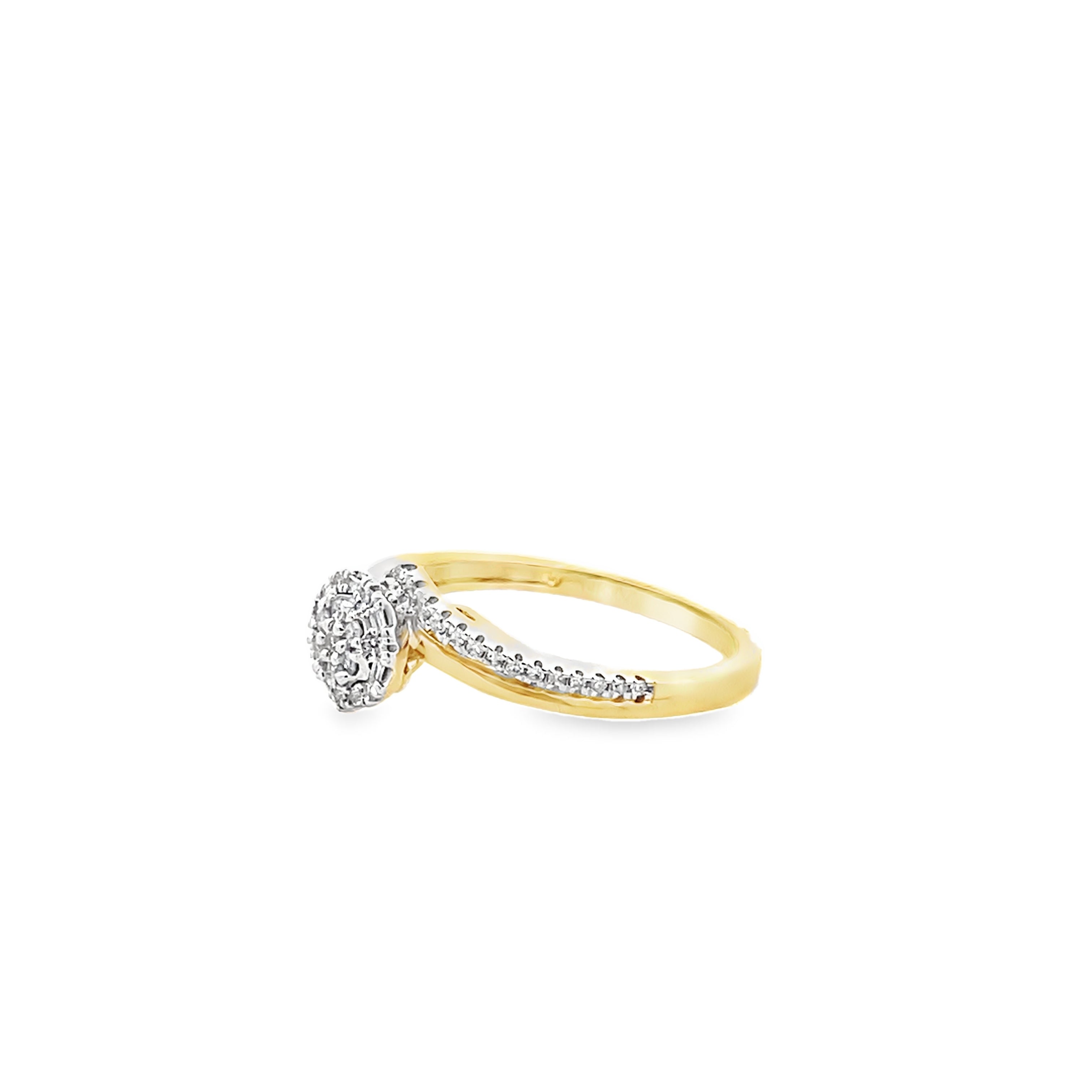0.20Ctw 14K Yellow Gold Diamond Fashion Ring Size 7