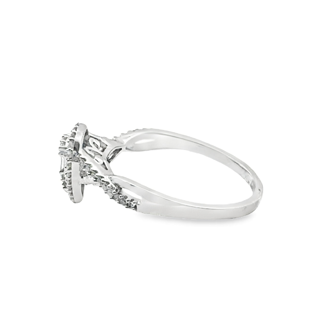 0.25Ct 10K White Gold Diamond Engagement Ring Size 7 1.2Dwt