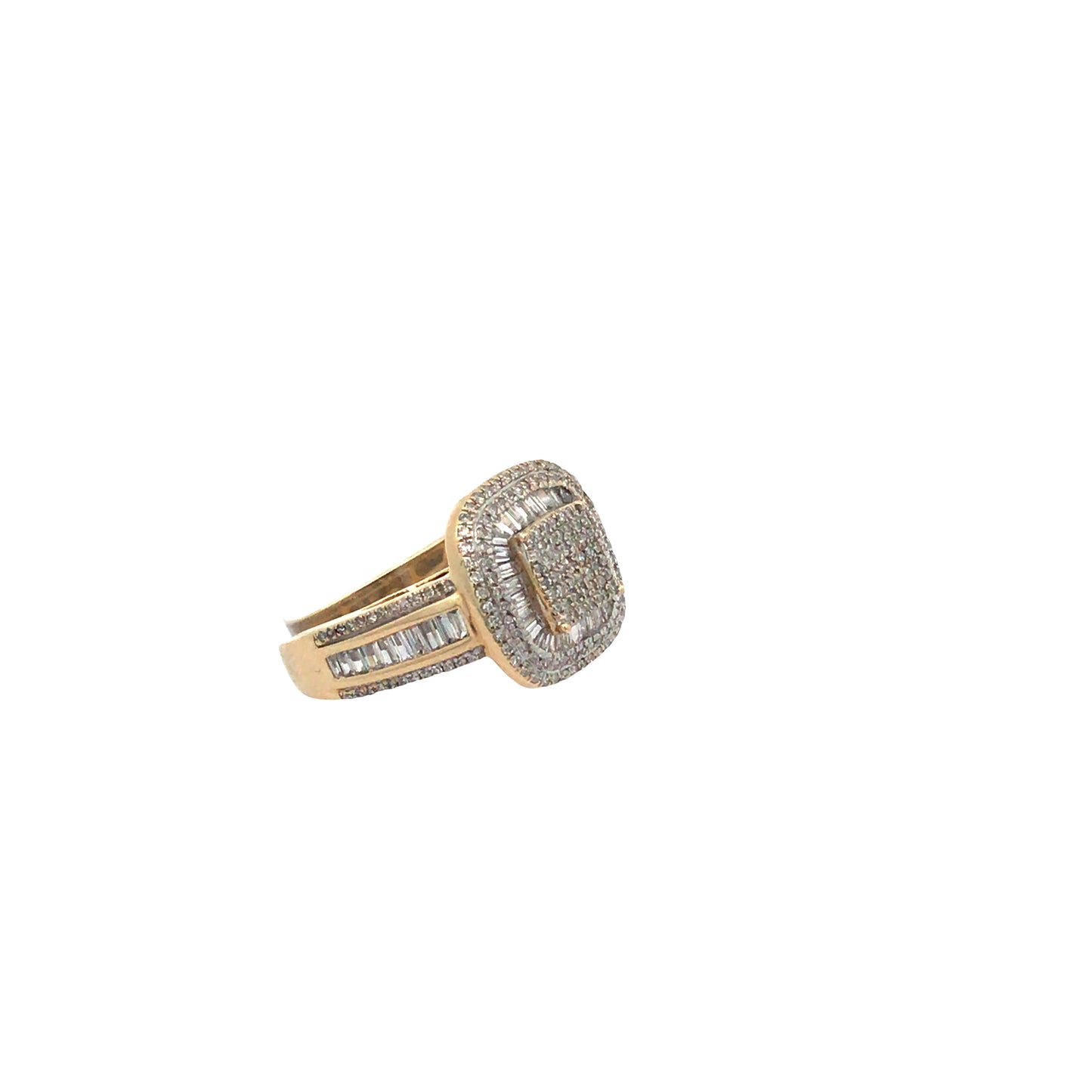 14K Two Tone Diamond Engagement Ring Size 5.5 3.2Dwt
