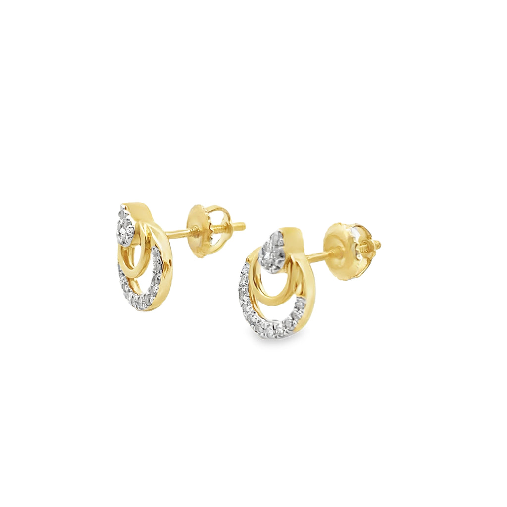 0.13Ct 14K Yellow Gold Diamond Stud Earrings