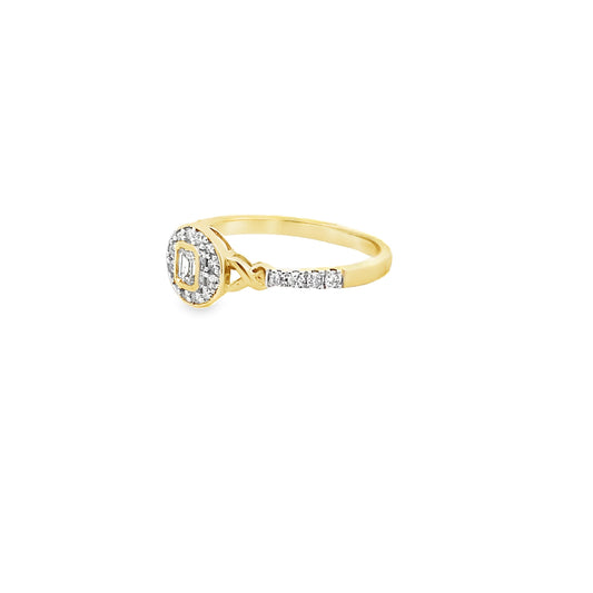 0.33Ctw 14K Yellow Gold Diamond Lds Engagement Ring Size 7 1.4Dwt