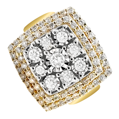 1.25Ctw  10K Yellow Gold Diamond Fashion Ring Size 7 6.4Dwt