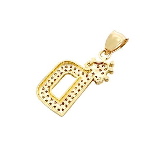 10K Yellow Gold Cz Initial "D" Pendant 1.9Dwt