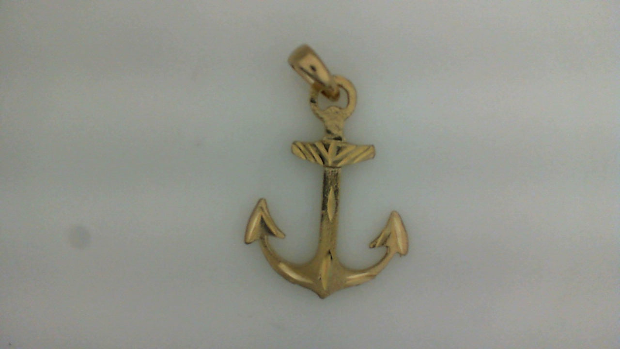 14K Yellow Gold  Anchor Pendant 2.2Dwt