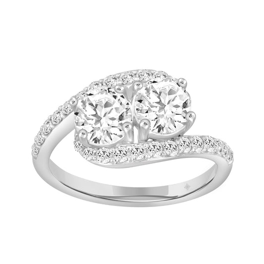 1.75Ctw 14K White Gold Lab Grown Diamond Fashion Ring Size 7