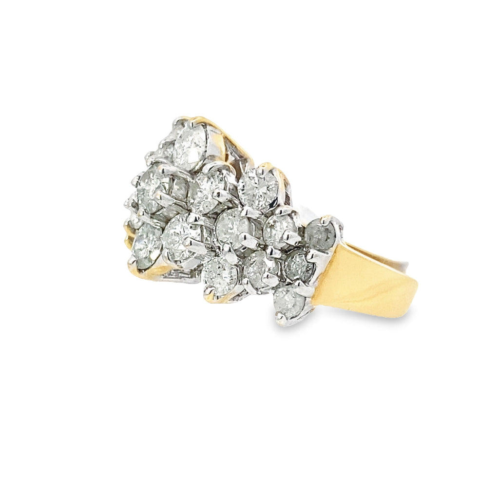 14K Yellow Gold Diamond Fashion Ring Size 7 4.4Dwt