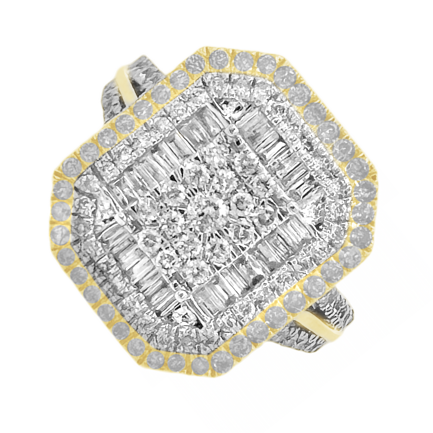 1.03Ctw 10K Yellow Gold Diamond Fashion Ring Size 7 3.7Dwt