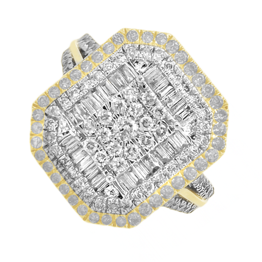 1.03Ctw 10K Yellow Gold Diamond Fashion Ring Size 7 3.7Dwt
