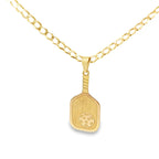 10K Yellow Gold Pickleball Paddle Pendant 1.5Dwt