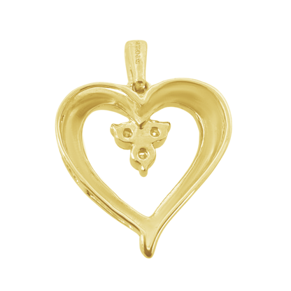 0.12Ctw 14K Yellow Gold Diamond Heart Pendant 1.0Dwt